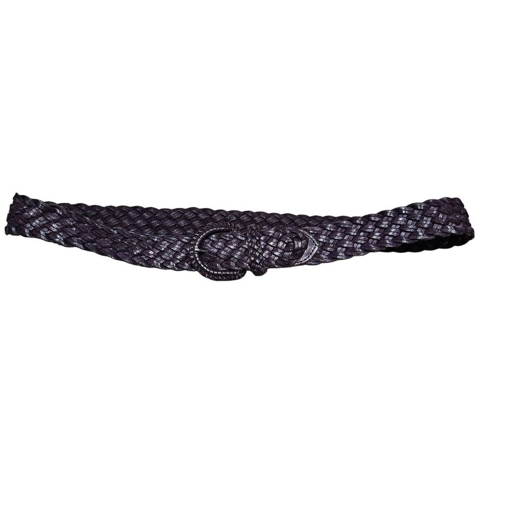 Vintage‎ 1990s Y2K Scott Design Purple Braided Leather Belt Size 28 Art You Wear